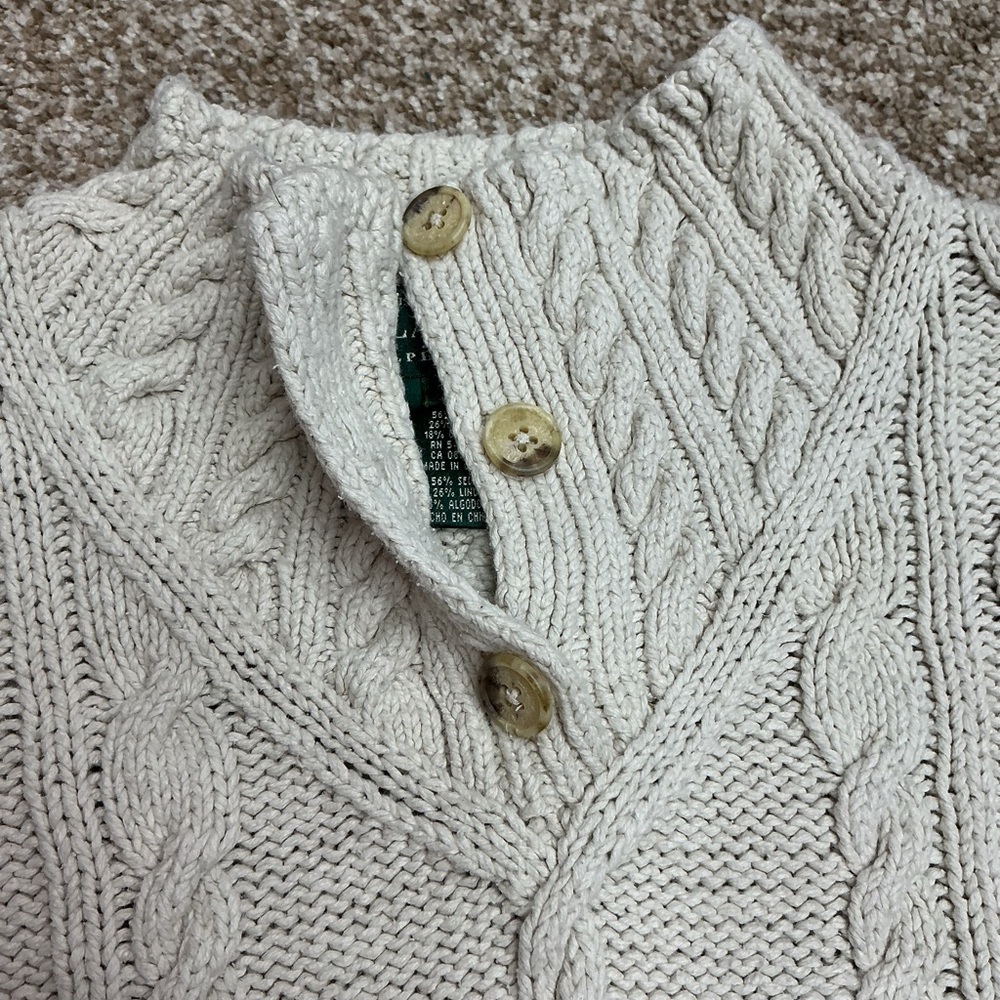 Lauren Ralph Lauren Ivory Cable Knit Turtleneck Sweater - Picture 7 of 7